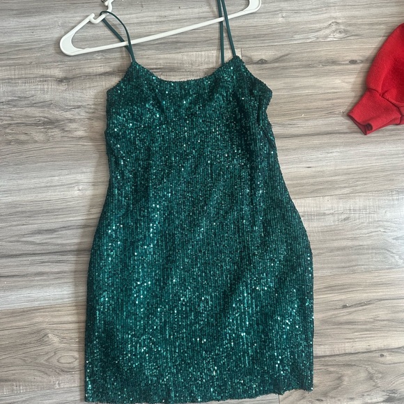 Altar'd State | Dresses | Altard State Emerald Green Sequin Dress | Poshmark